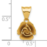 14k Brushed Rose Flower Pendant-SF3303