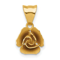 14k Brushed Rose Flower Pendant-SF3303