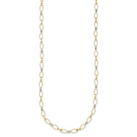 14k Two-tone Polished and Diamond-cut Fancy Open Link 18in Necklace-SF3304-18