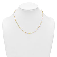14k Two-tone Polished and Diamond-cut Fancy Open Link 18in Necklace-SF3304-18