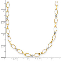 14k Two-tone Polished and Diamond-cut Fancy Open Link 18in Necklace-SF3304-18