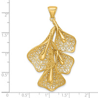 14k Polished Calla Lilly Flower Pendant-SF3305