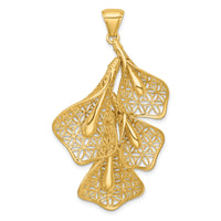 14k Polished Calla Lilly Flower Pendant-SF3305