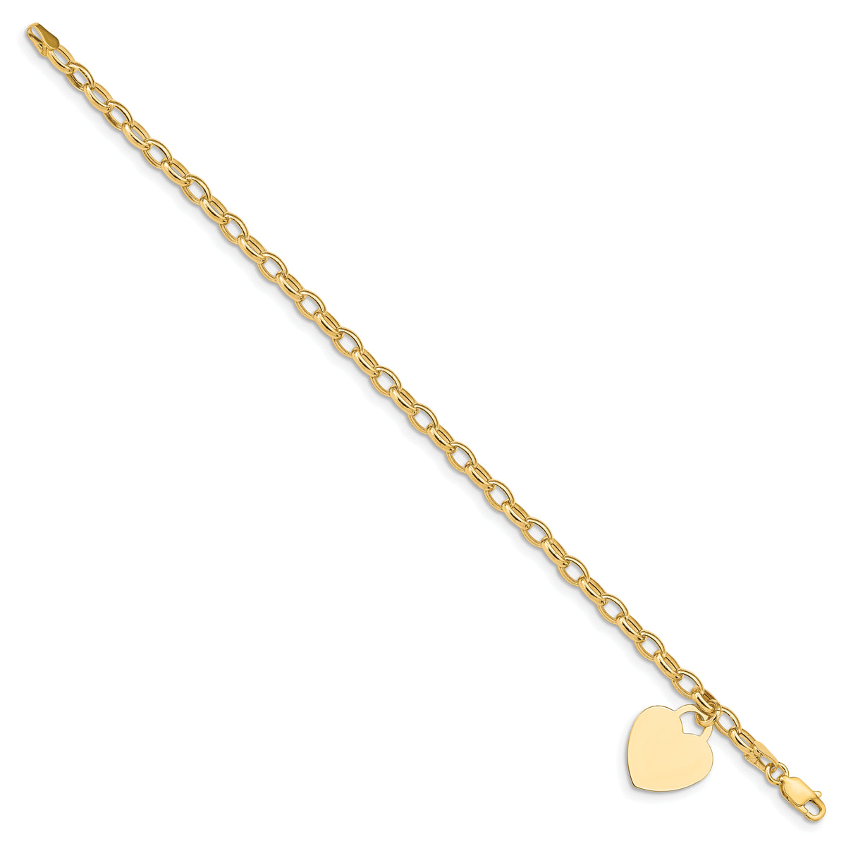 14k Heart Charm Bracelet-SF372-7.5
