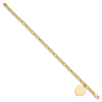 14k Heart Charm Bracelet-SF372-7.5