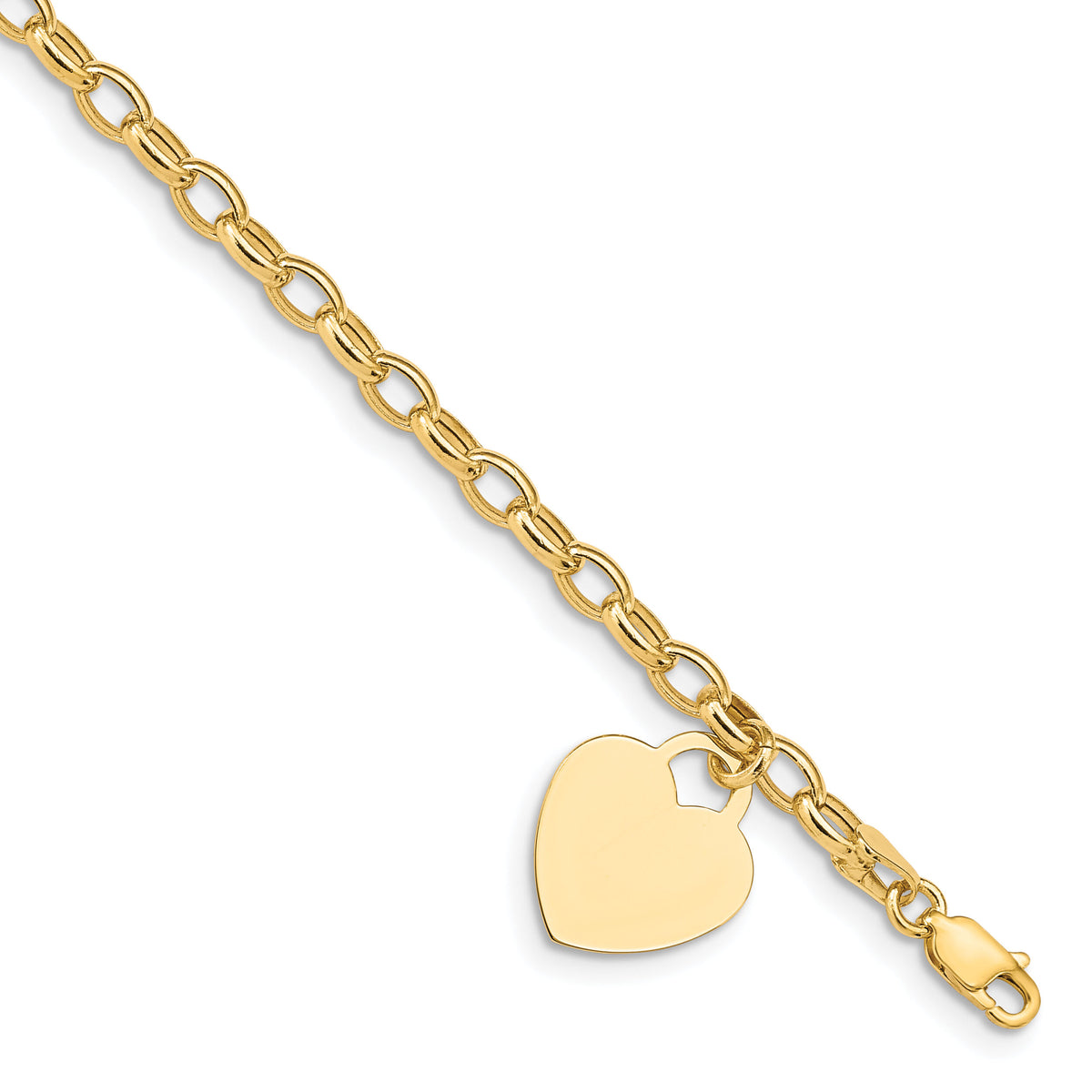 14k Heart Charm Bracelet-SF372-7.5