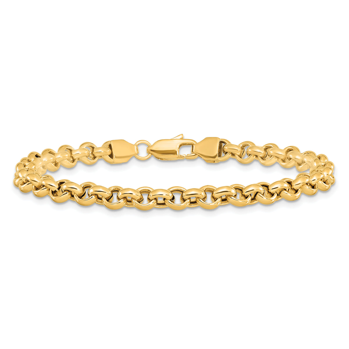 14k 7.5in 5mm Polished Fancy Rolo Link Bracelet-SF417-7.5