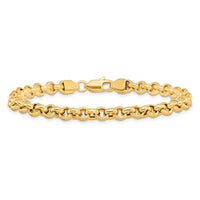 14k 7.5in 5mm Polished Fancy Rolo Link Bracelet-SF417-7.5
