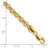 14k 7.5in 5mm Polished Fancy Rolo Link Bracelet-SF417-7.5
