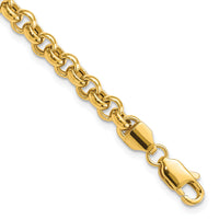 14k 7.5in 5mm Polished Fancy Rolo Link Bracelet-SF417-7.5