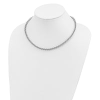 14k White Gold 18in 5mm Polished Fancy Rolo Link Necklace-SF417W-18