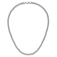 14k White Gold 18in 5mm Polished Fancy Rolo Link Necklace-SF417W-18
