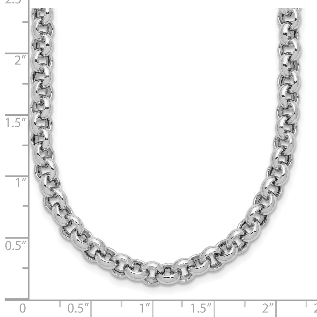 14k White Gold 18in 5mm Polished Fancy Rolo Link Necklace-SF417W-18