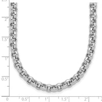 14k White Gold 18in 5mm Polished Fancy Rolo Link Necklace-SF417W-18
