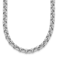 14k White Gold 18in 5mm Polished Fancy Rolo Link Necklace-SF417W-18