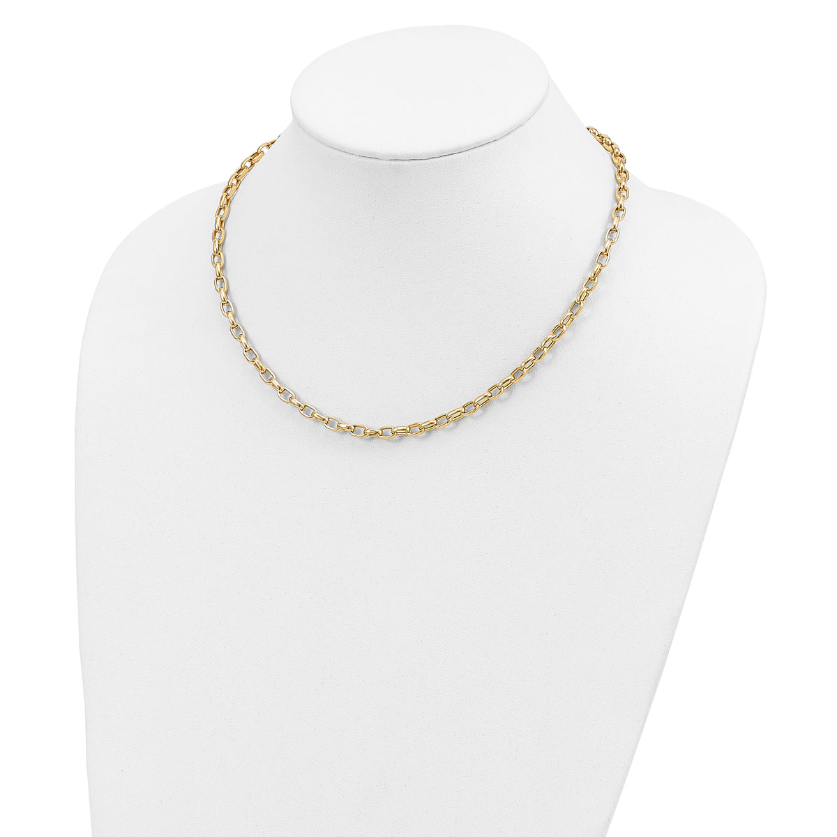 14k 18in 4.5mm Polished Fancy Link Necklace-SF425-18