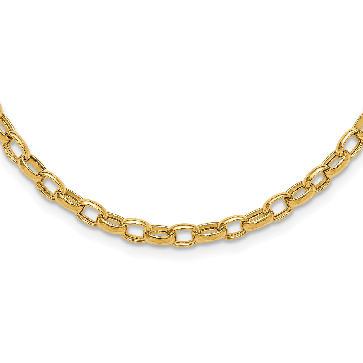 14k 18in 4.5mm Polished Fancy Link Necklace-SF425-18