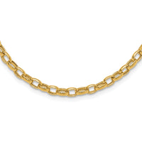 14k 18in 4.5mm Polished Fancy Link Necklace-SF425-18