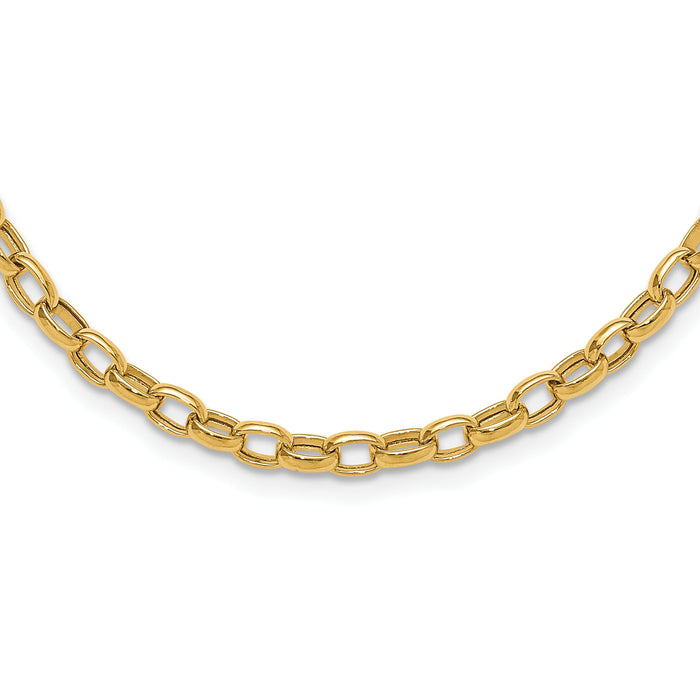 14k 18in 4.5mm Polished Fancy Link Necklace-SF425-18