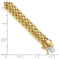 14k 7.25in 6.75mm Polished Mesh Bracelet-SF595-7.25