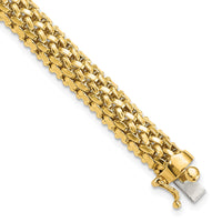 14k 7.25in 6.75mm Polished Mesh Bracelet-SF595-7.25