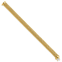 14k 7.25in 9.25mm Polished Mesh Bracelet-SF596-7.25