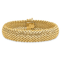 14k 7.25in 13.75mm Polished Mesh Bracelet-SF598-7.25