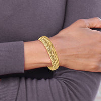 14k 7.25in 13.75mm Polished Mesh Bracelet-SF598-7.25