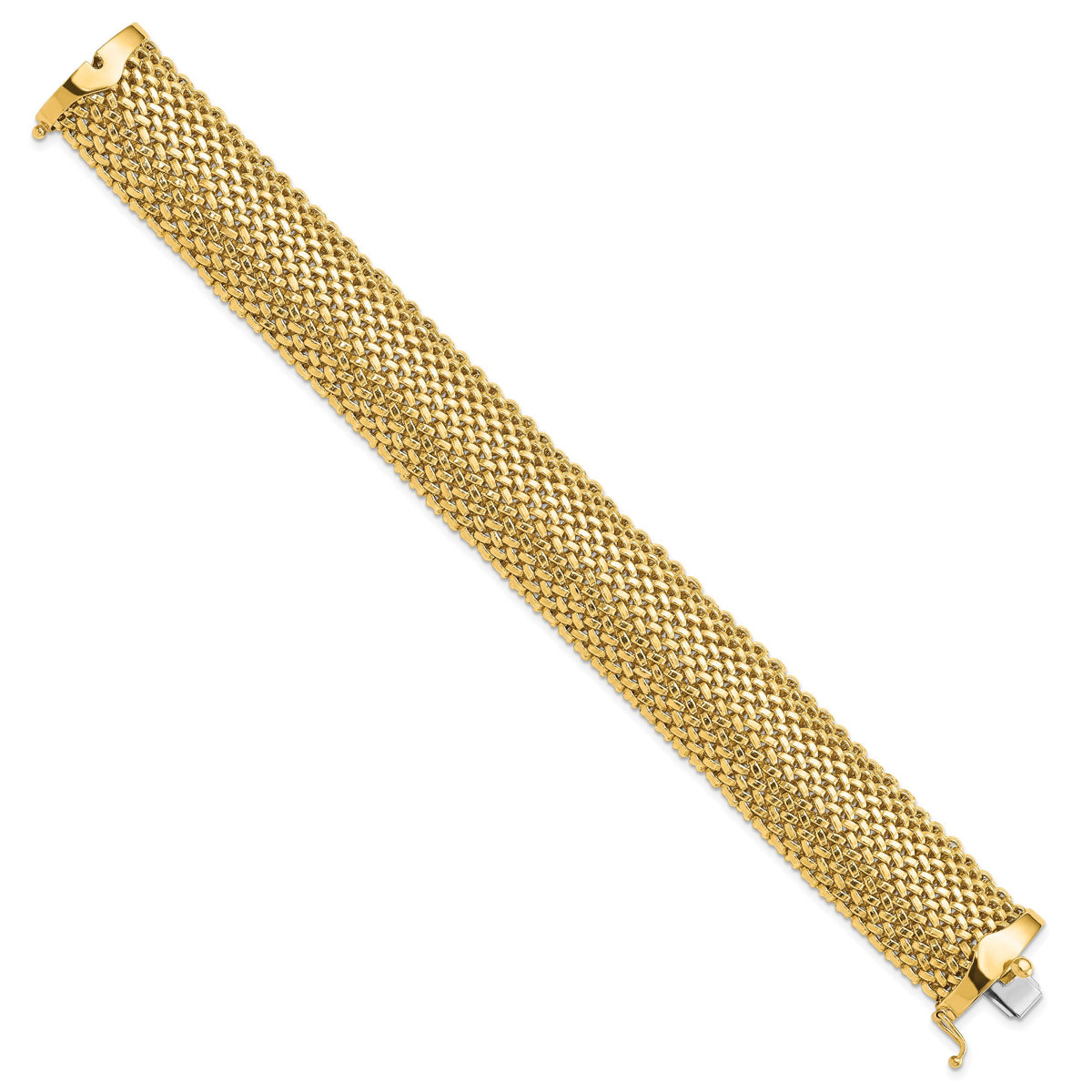 14k 7.25in 18.75mm Polished Mesh Bracelet-SF600-7.25
