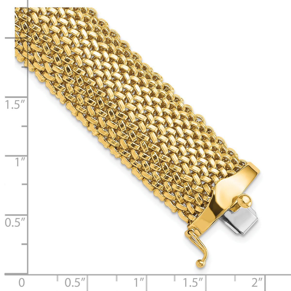 14k 7.25in 18.75mm Polished Mesh Bracelet-SF600-7.25