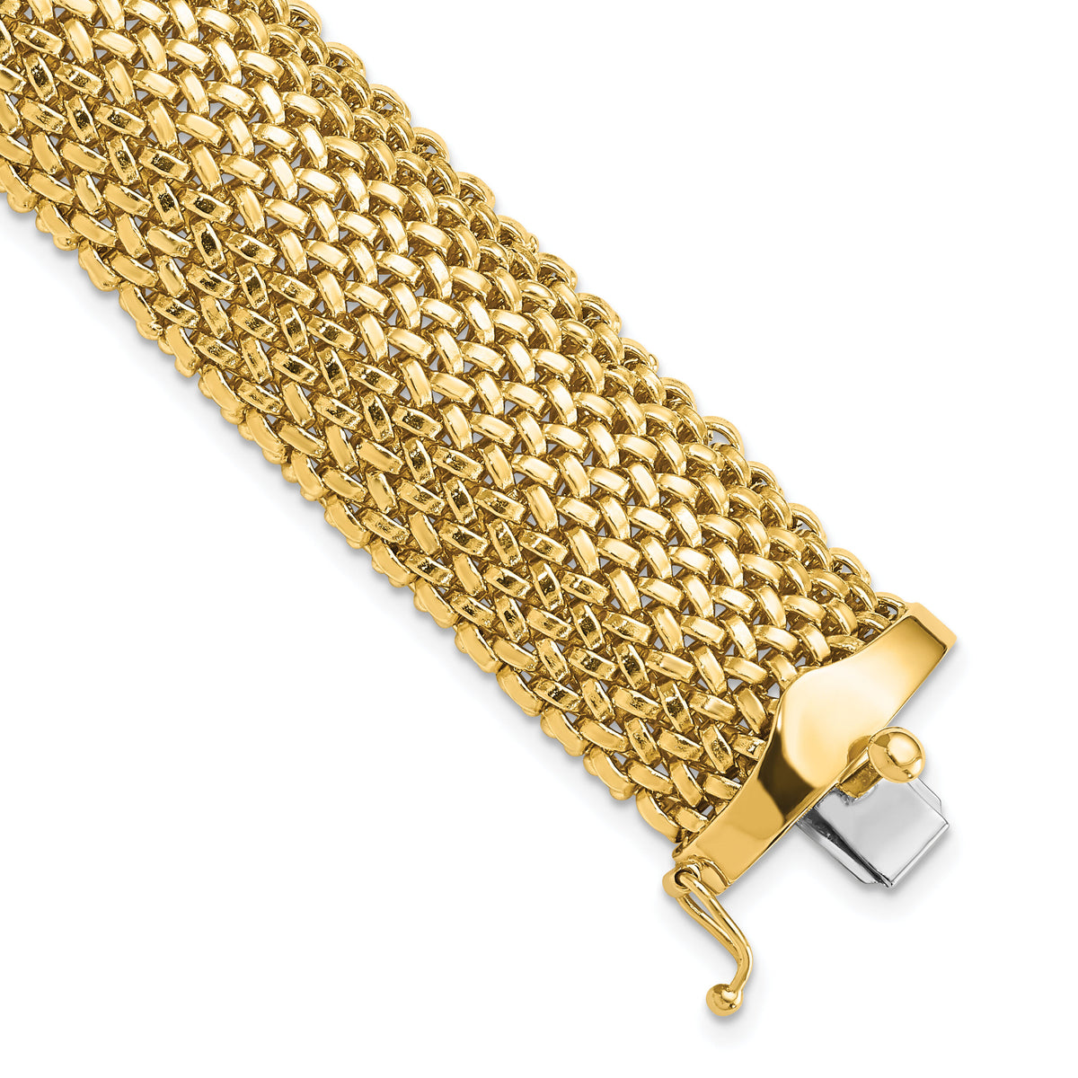 14k 7.25in 18.75mm Polished Mesh Bracelet-SF600-7.25