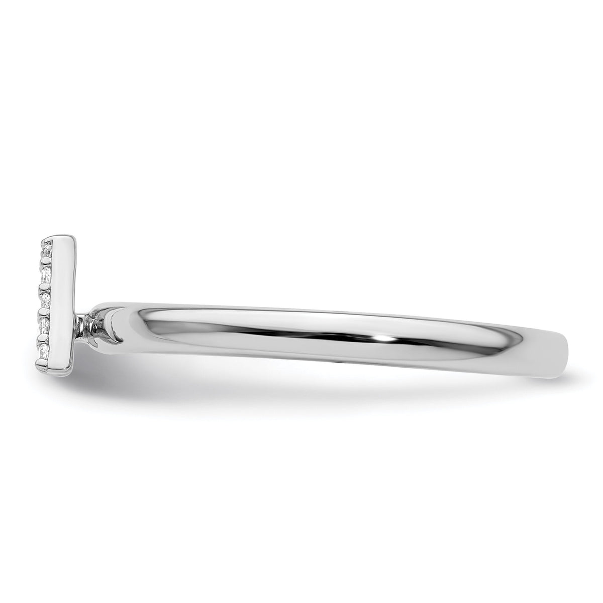 14K White Gold Stackable Diamond Initial A Ring-SK2112AW