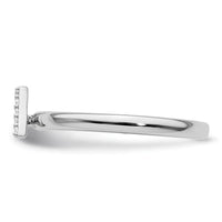 14K White Gold Stackable Diamond Initial A Ring-SK2112AW