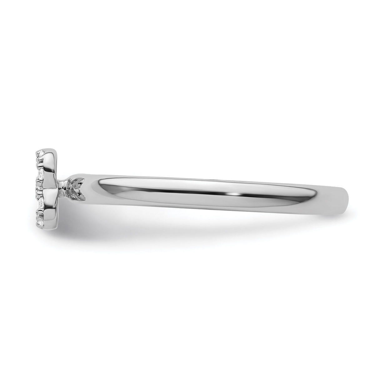 14K White Gold Stackable Diamond Initial B Ring-SK2112BW