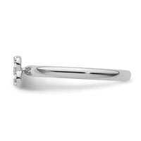14K White Gold Stackable Diamond Initial B Ring-SK2112BW