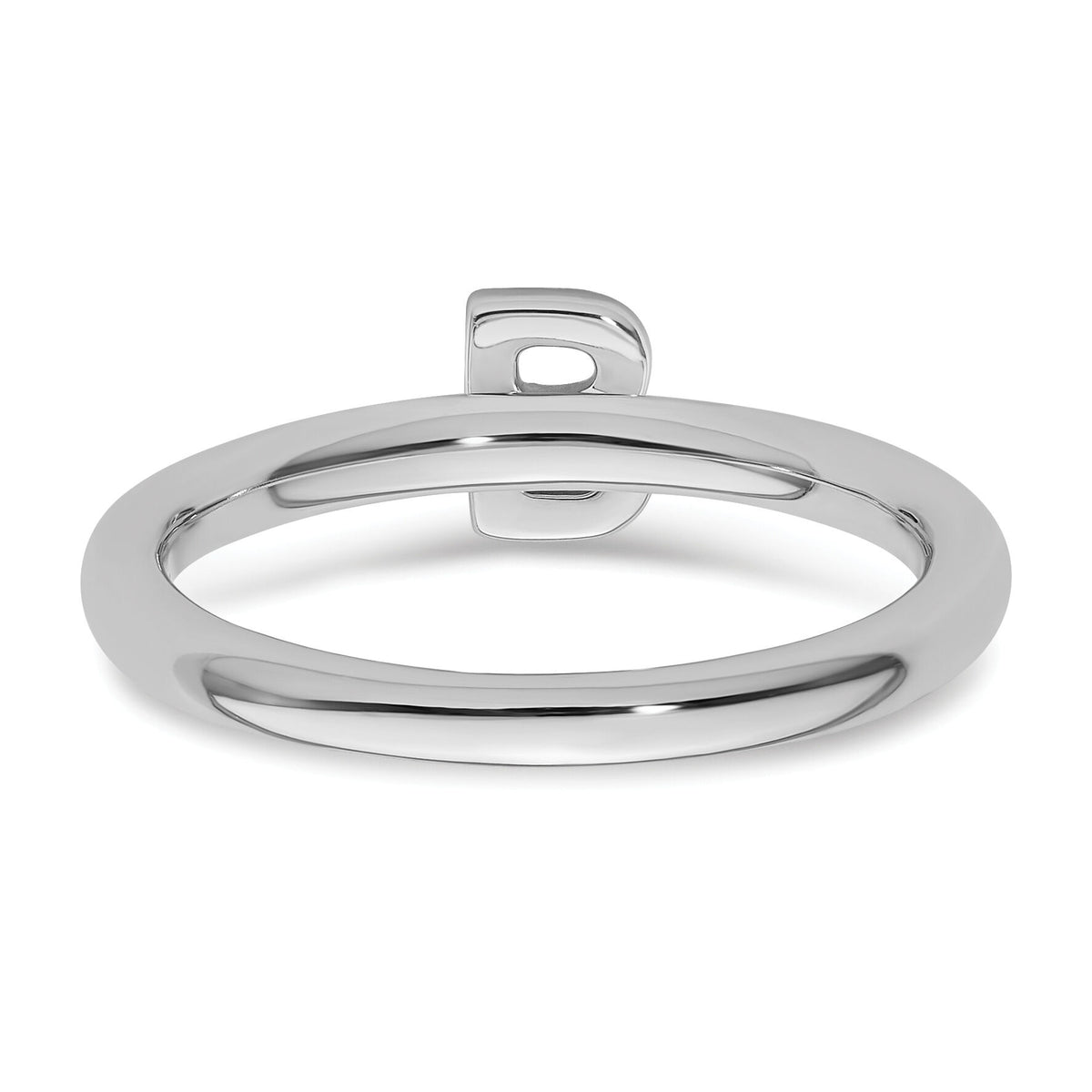 14K White Gold Stackable Diamond Initial B Ring-SK2112BW