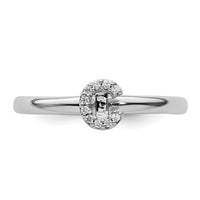 14K White Gold Stackable Diamond Initial C Ring-SK2112CW