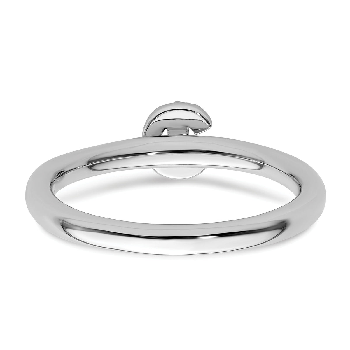 14K White Gold Stackable Diamond Initial C Ring-SK2112CW