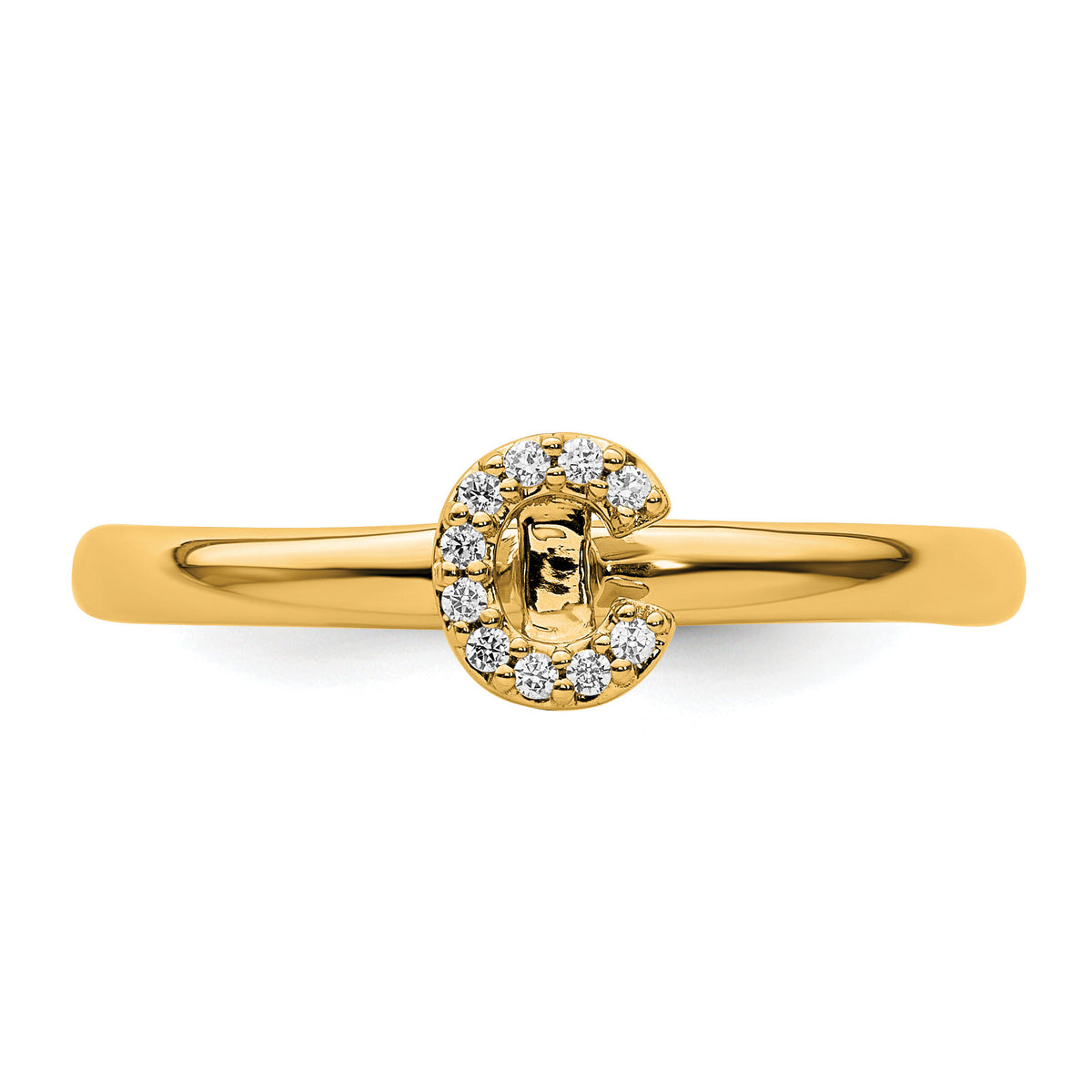 14K Stackable Diamond Initial C Ring-SK2112CY