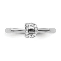 14K White Gold Stackable Diamond Initial D Ring-SK2112DW