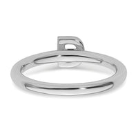 14K White Gold Stackable Diamond Initial D Ring-SK2112DW