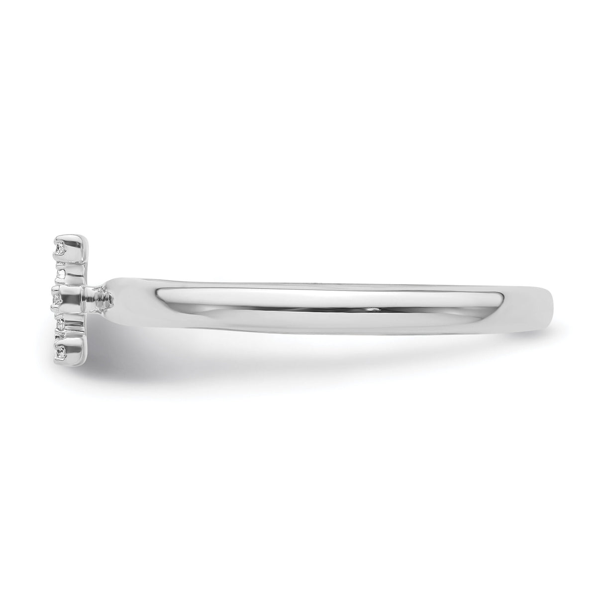 14K White Gold Stackable Diamond Initial E Ring-SK2112EW