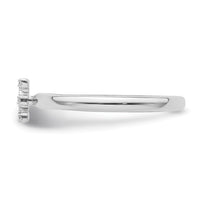14K White Gold Stackable Diamond Initial E Ring-SK2112EW