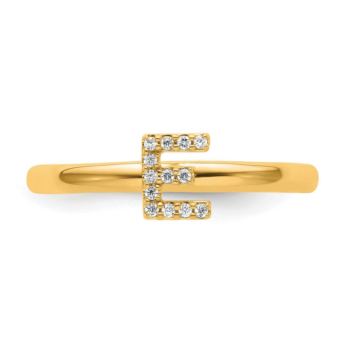14K Stackable Diamond Initial E Ring-SK2112EY