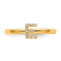 14K Stackable Diamond Initial E Ring-SK2112EY