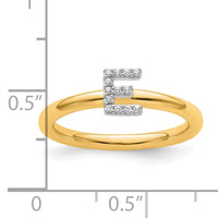 14K Stackable Diamond Initial E Ring-SK2112EY