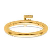 14K Stackable Diamond Initial F Ring-SK2112FY