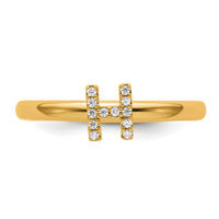 14K Stackable Diamond Initial H Ring-SK2112HY