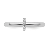 14K White Gold Stackable Diamond Initial I Ring-SK2112IW