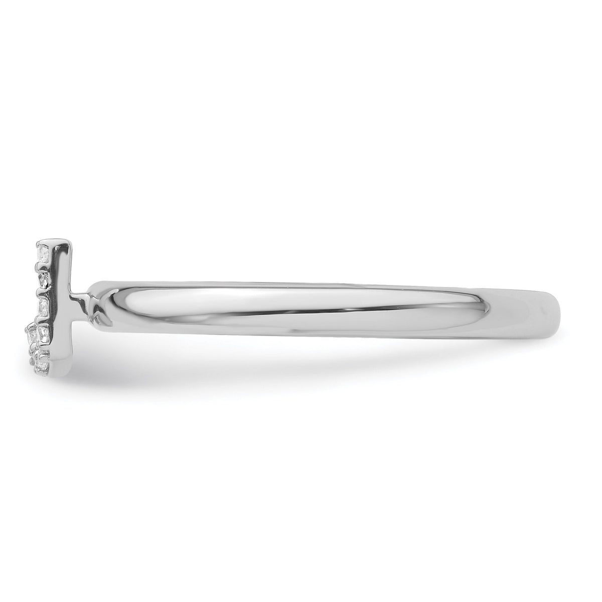 14K White Gold Stackable Diamond Initial J Ring-SK2112JW